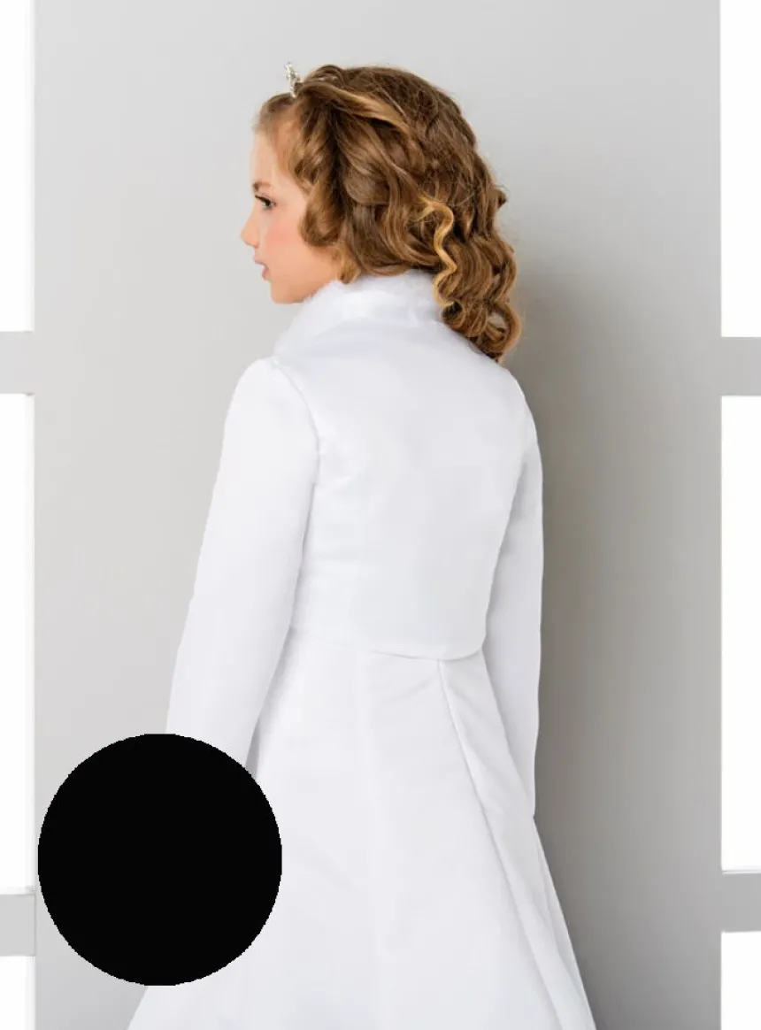 Veste enfant satin et fausse fourrure