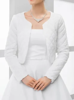 Veste mariage femme matelassé manches longues