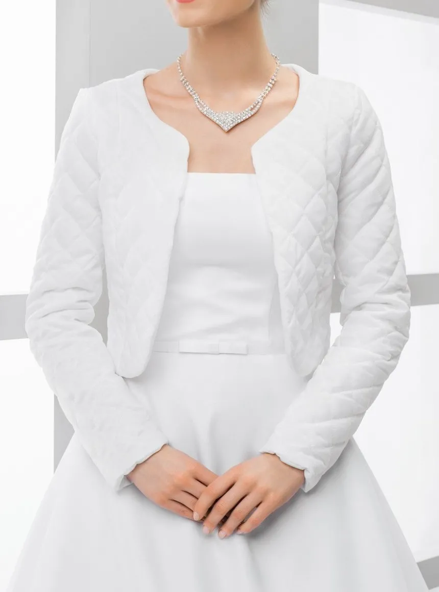 Veste mariage femme matelassé manches longues