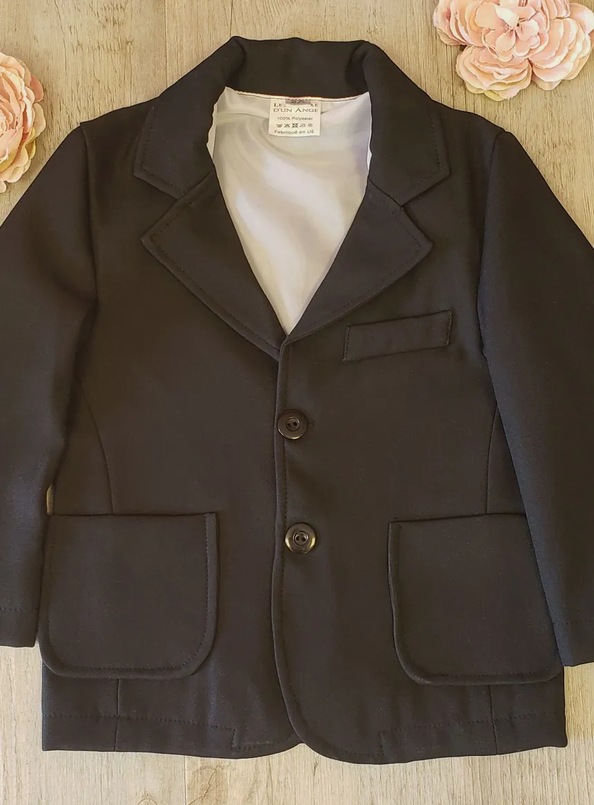 Veste noire costume bébé garçon