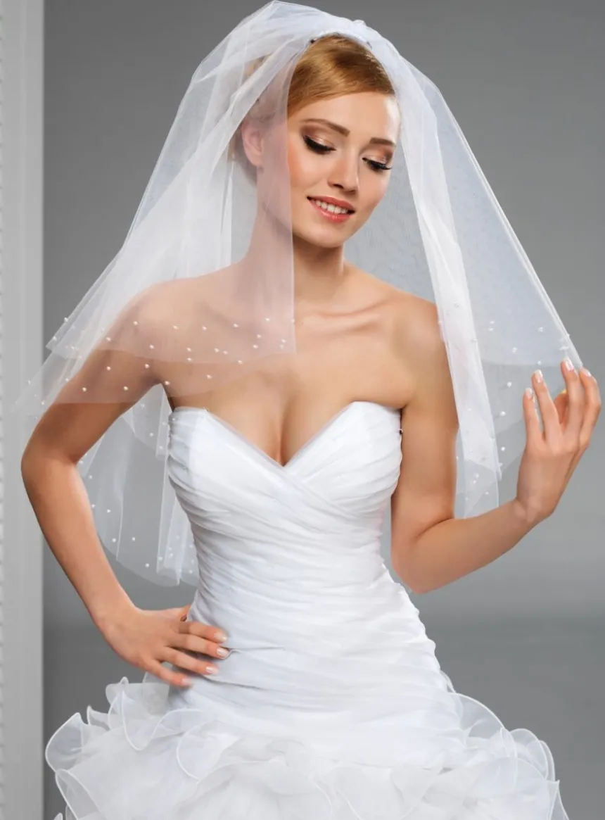 Voile de mariée avec perles nacrées