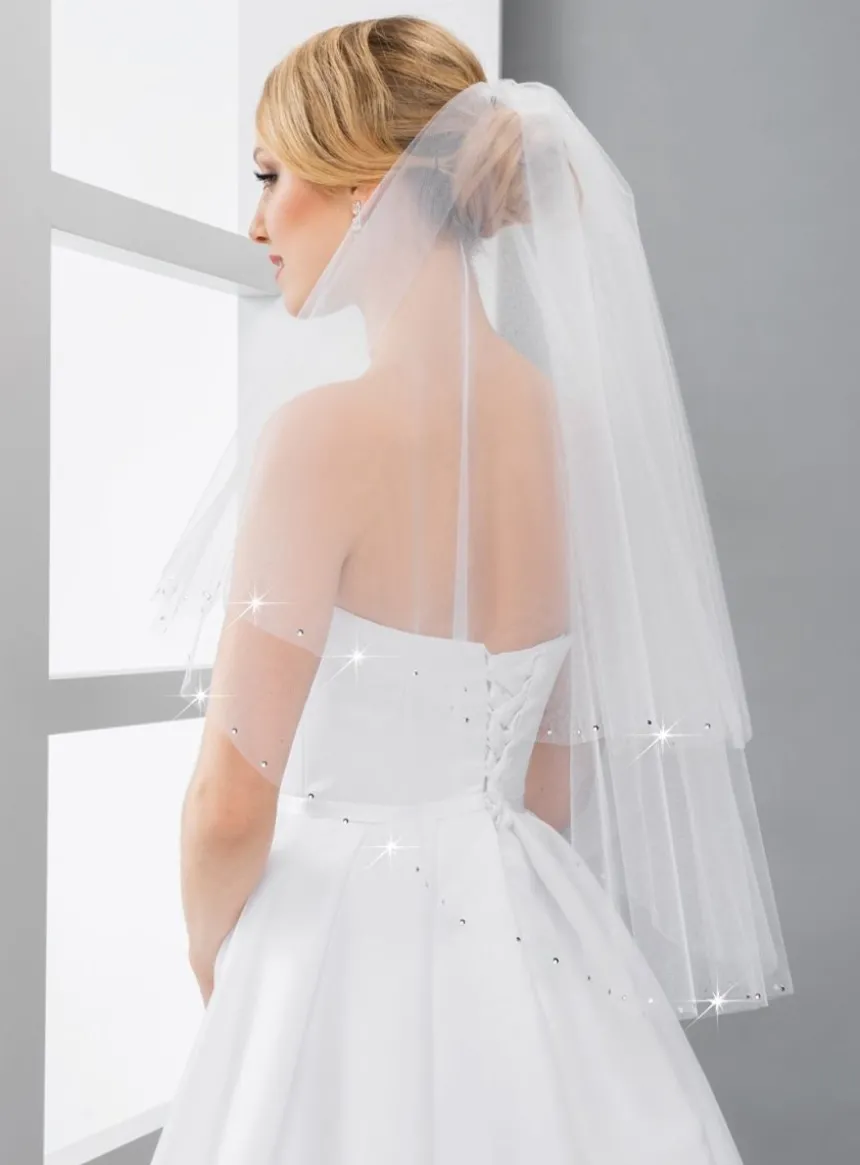 Voile de mariée avec strass régulier