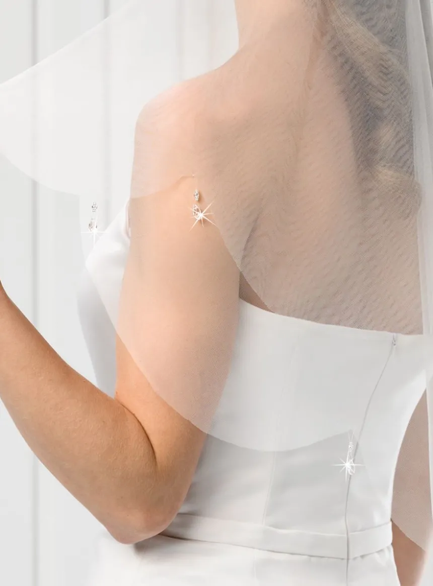 Voile de mariée avec strass suspendu
