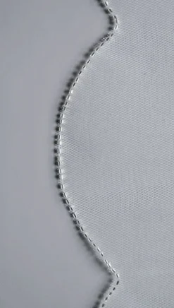 Voile de mariée bord arrondie perles