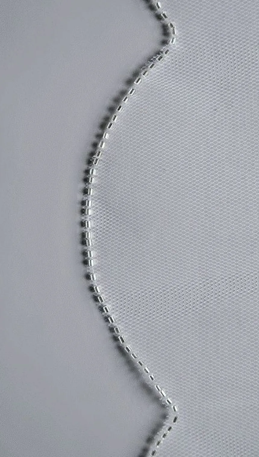 Voile de mariée bord arrondie perles