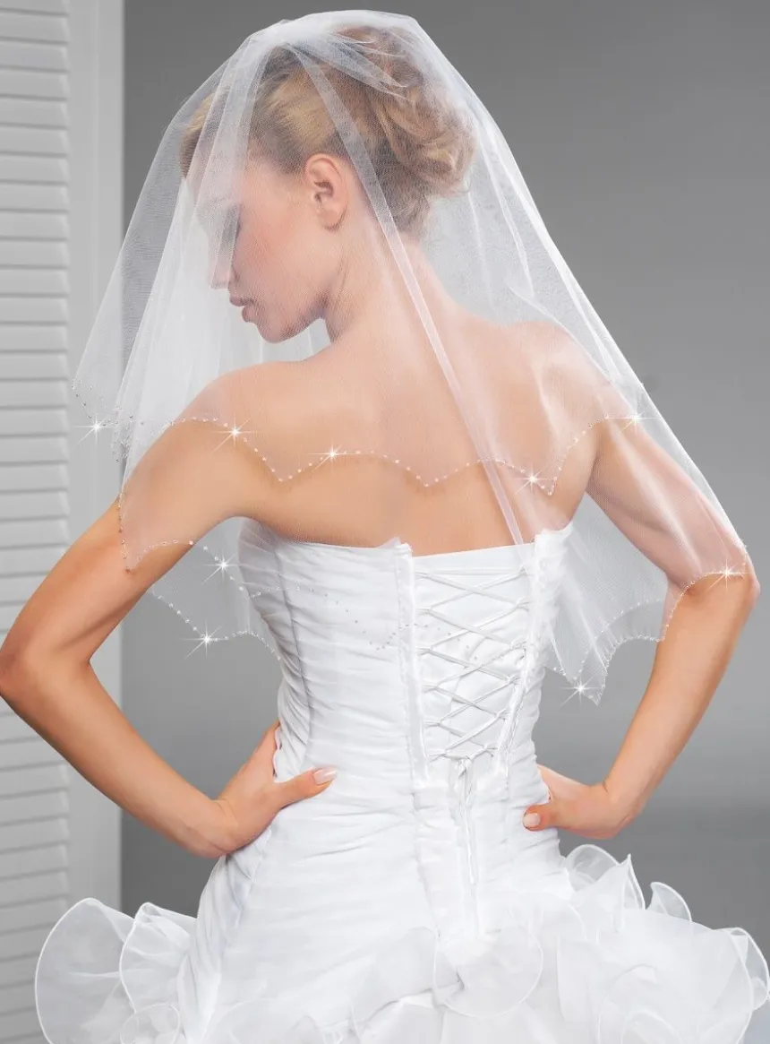 Voile de mariée bord en pointe