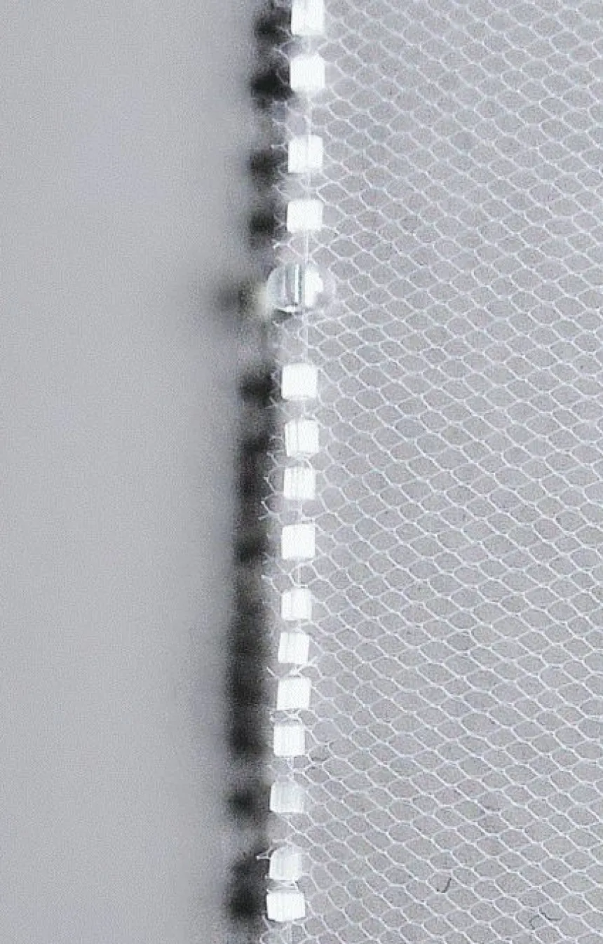 Voile de mariée bord perles différentes