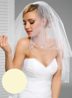 Voile de mariée bord perles discontinu