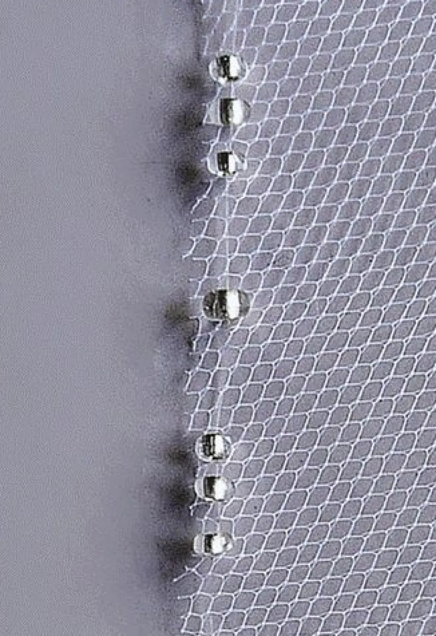 Voile de mariée bord perles espacées