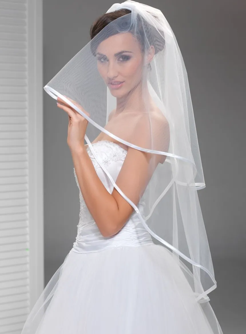 Voile de mariée bord satin