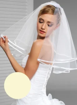 Voile de mariée bord satin