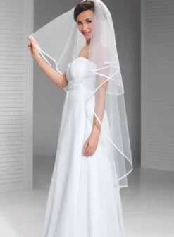 Voile de mariée bord satin