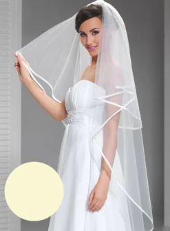 Voile de mariée bord satin