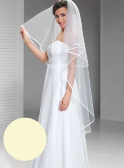 Voile de mariée bord satin