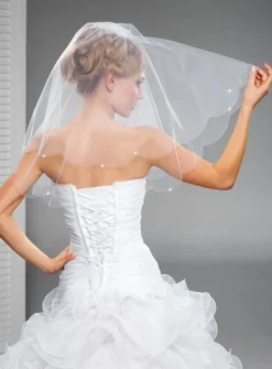 Voile de mariée courbes de petites perles