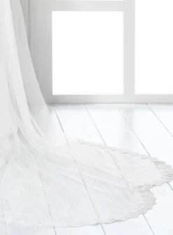 Voile de mariée dentelle formes arrondies