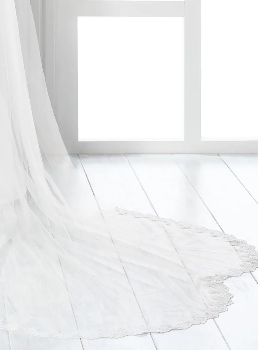 Voile de mariée dentelle formes arrondies
