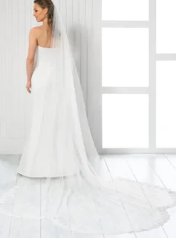 Voile de mariée dentelle formes arrondies