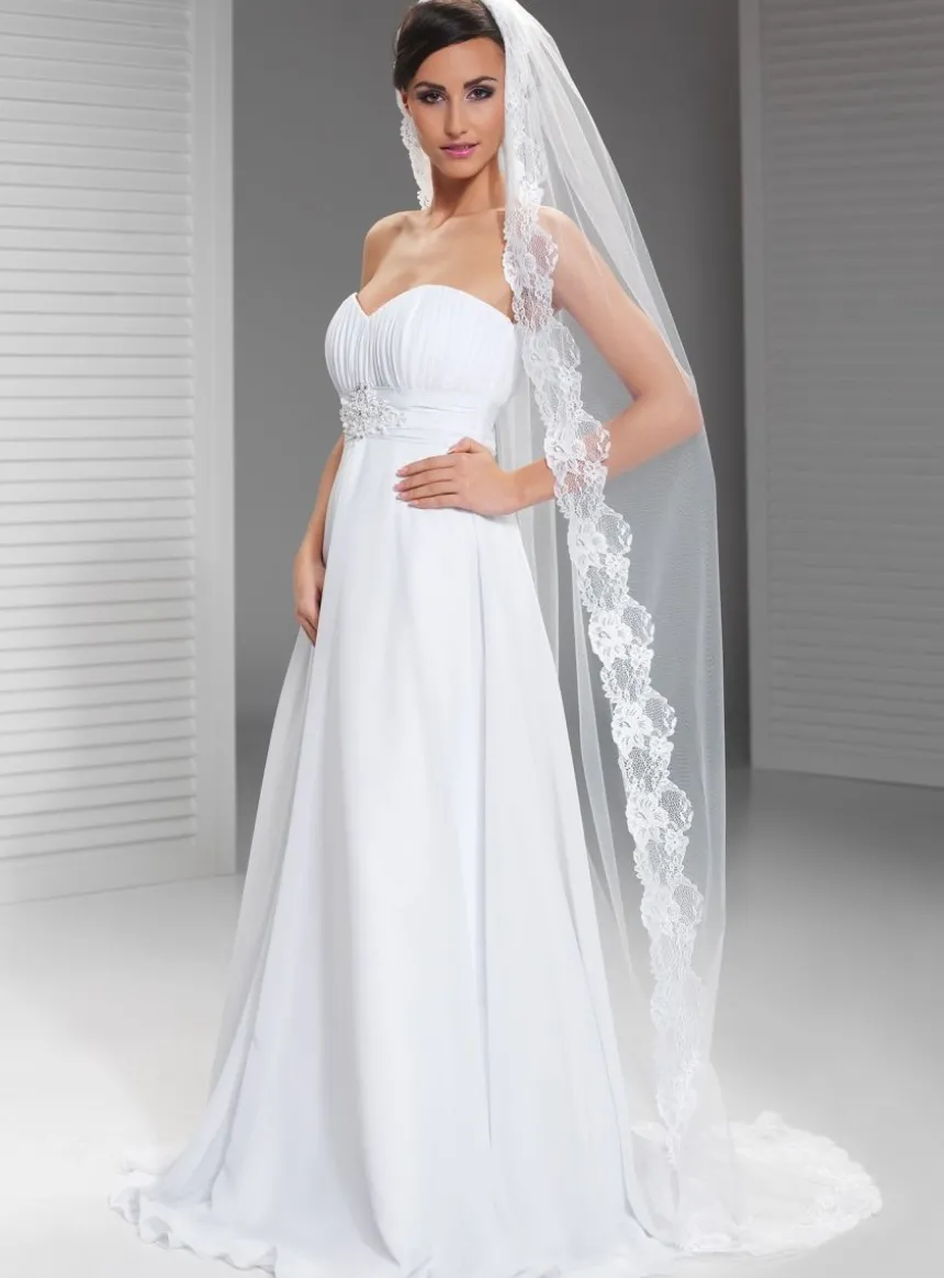 Voile de mariée dentelle large en bordure
