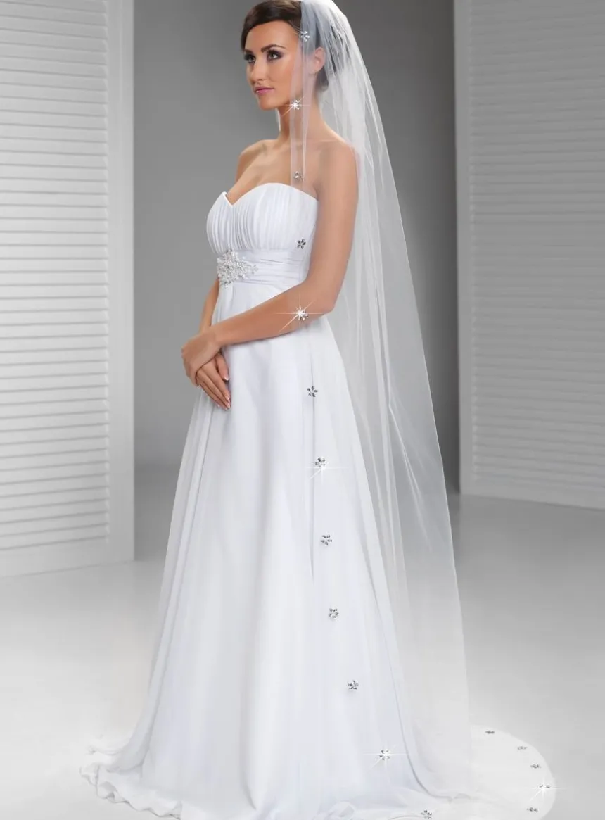 Voile de mariée fleurs de strass