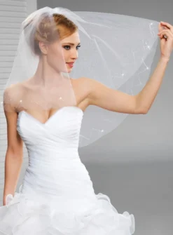Voile de mariée petites perles en pointe