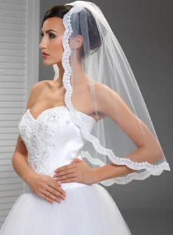 Voile de mariée sans rabat dentelle fine